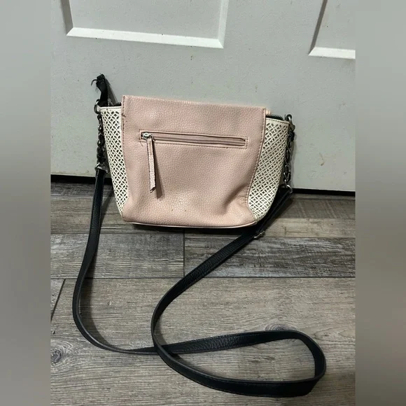 Jessica Simpson Pink, silver, Ivory & Black Crossbody Bag purse - Picture 5 of 8